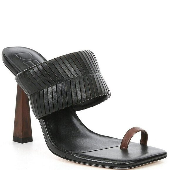 Deltan Shoes - NEW - Women's Deltan Kelsea Slip-on Stiletto Sandals Braided Black